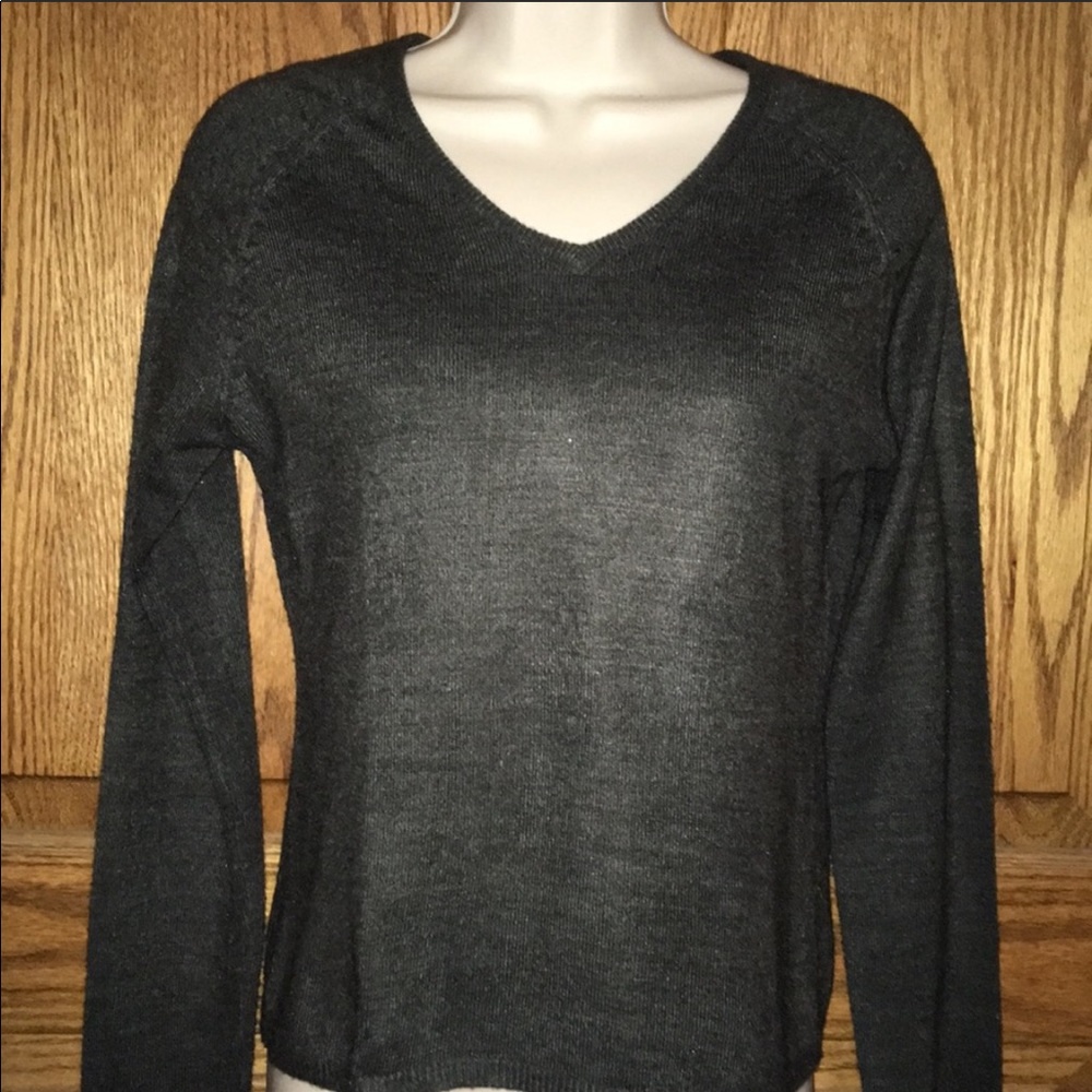 Jamie Scott V Neck soft Sweater dark grey sz S vintage